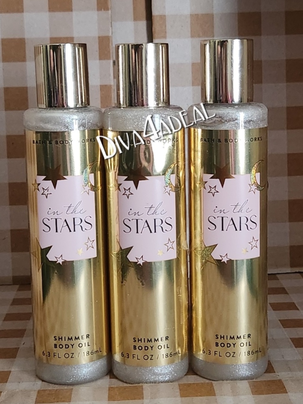 3X Bath & Body Works IN THE STARS Shimmer Body Oil 6.3 FL OZ Collection Bundle
